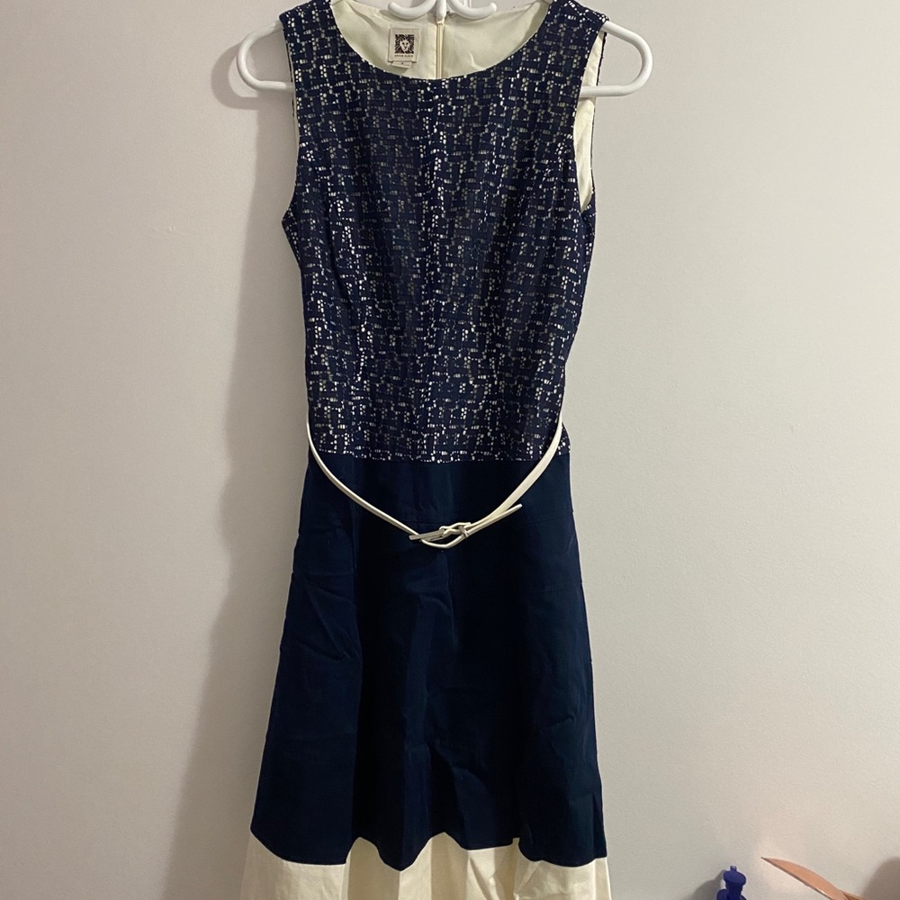 Anne Klein Midi Dress With Belt